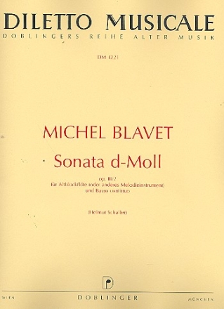 Sonate d-Moll op.3,2 fr Altblockflte und Bc