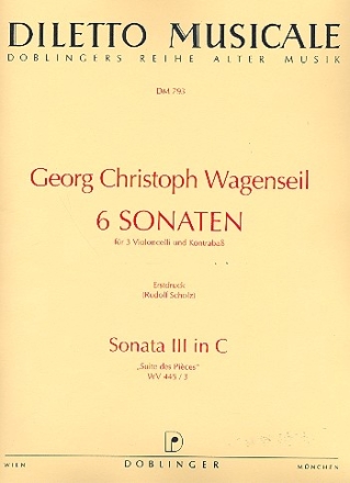 Sonate C-Dur WV445,3 fr 3 Violoncelli und Kontraba Partitur und Stimmen