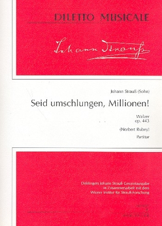 Seid umschlungen Millionen op.443 Walzer fr Orchester Partitur