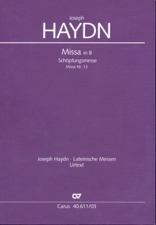 Schpfungsmesse B-Dur Hob.XXII:13 fr Soli (SATB), Chor und Orchester Klavierauszug