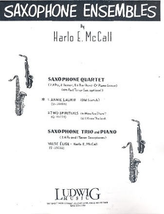 Annie Laurie for saxophone quartet and piano       parts