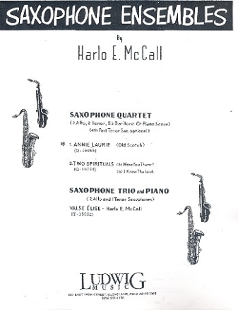 Annie Laurie  for saxophone quartet and piano parts