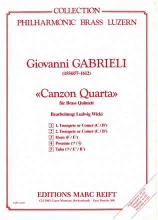 Canzon quarta fr Brassquintett Partitur und Stimmen