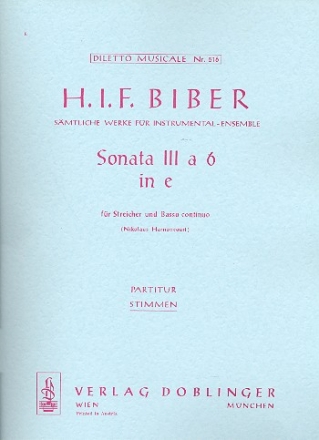 SONATA A 6 E-MOLL NR.3 FUER STREI UND B.C.         STIMMEN HARNONCOURT, N., ED.