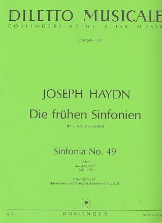 Sinfonie f-Moll Nr.49 Hob.I:49 fr Orchester,   Stimmenset (Harmonie und 4-3-2-2-1)