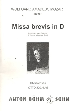 Missa brevis D-Dur KV194  fr Frauenchor, 2 Vl ad lib. und Orgel Orgelauszug (= Partitur)