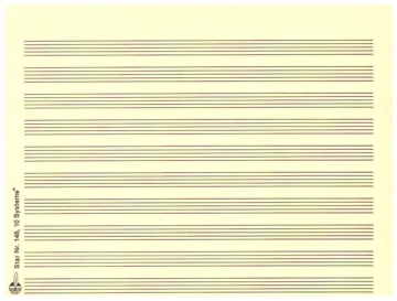Notenpapier Marsch-Format quer 10 Systeme 17x13,5 cm (5 Bgen)