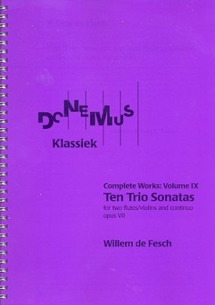 10 Trio Sonatas op.7 for 2 flutes (violins) and basso continuo score