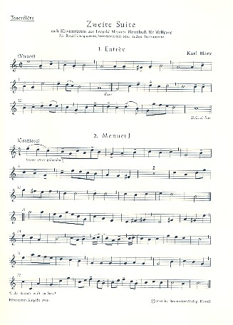 Suite Nr.2 nach Klavierstcken von Leopold Mozart fr 4 Blockflten (SATB) Tenorblockflte