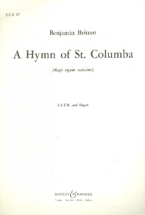 A hymn of St. Columba fr gem Chor und Orgel Partitur (la/en)
