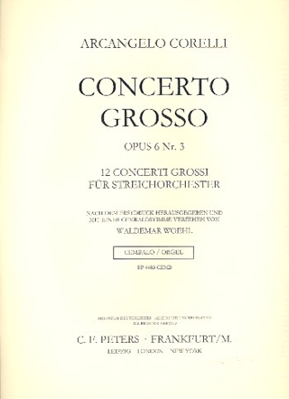 Concerto grosso c-Moll op.6,3 fr 2 Violinen, Violoncello, Streicher und Bc Cembalo