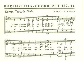 Komm Trost der Welt du stille Nacht fr gem Chor Partitur (dt)