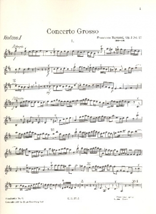 Concerto grosso D-Dur fr Streicher, 2 Oboen, Trompete und Pauken Violine 1