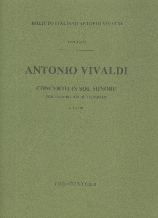 Concerto sol minore RV517 per 2 violini e archi partitura