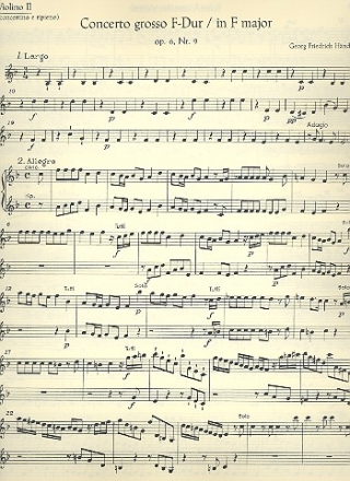 Concerto grosso F-Dur op.6,9 HWV327 fr Orchester Violine 2