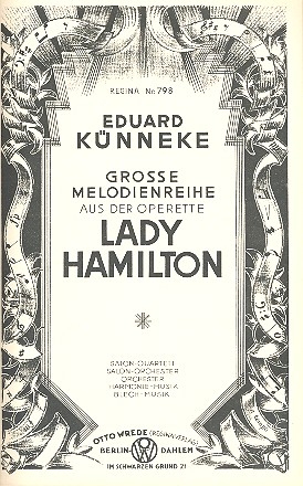 Lady Hamilton: Große Melodienreihe für Salonorchester