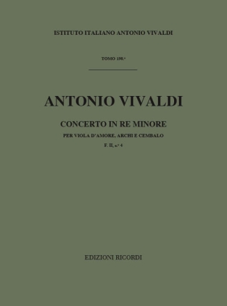 Concerto re minore F.II:4 per viola d'amore e archi partitura