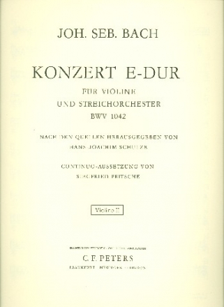 Konzert E-Dur BWV1042 fr Violine und Streicher Violine 2