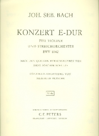 Konzert E-Dur BWV1042 fr Violine und Streicher Viola