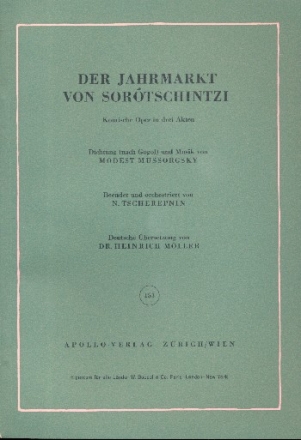 Der Jahrmarkt von Sorotschintzi  Libretto (dt)