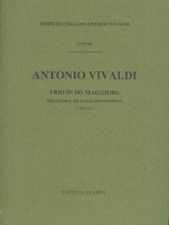Trio do maggiore FXVI:3 per violino, liuto e Bc partitura