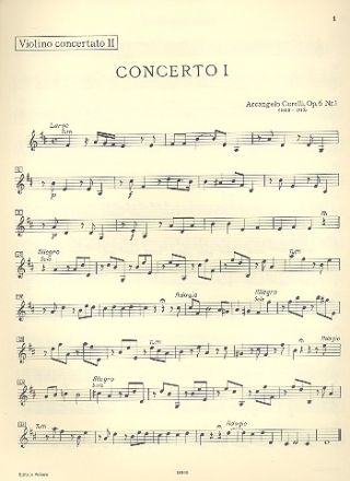 Concerto grosso D-Dur op.6,1 fr 2 Violinen, Violoncello, Streicher und Bc Violine solo 2