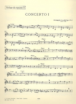 Concerto grosso D-Dur op.6,1 fr 2 Violinen, Violoncello, Streicher und Bc Violine 2