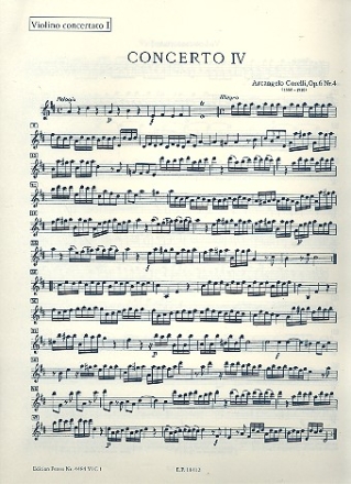 Concerto grosso D-Dur op.6,4 fr 2 Violinen, Violoncello, Streicher und Bc Violine solo 1