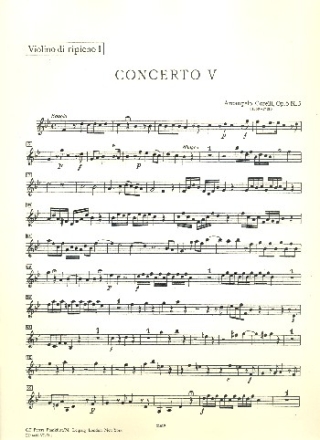 Concerto grosso B-Dur op.6,5 fr 2 Violinen, Violoncello, Streicher und Bc Violine 1