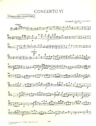 Concerto grosso F-Dur op.6,6 fr 2 Violinen, Violoncello und Streicher Violoncello solo