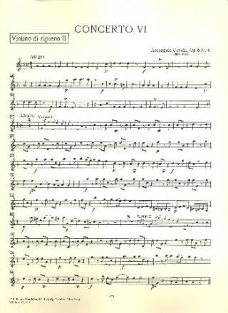 Concerto grosso F-Dur op.6,6 fr 2 Violinen, Violoncello und Streicher Violine 2