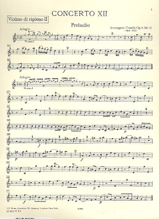 Concerto grosso F-Dur op.6,12 fr 2 Violinen, Violoncello und Orchester Violine 2