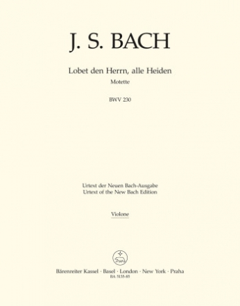 Lobet den Herrn alle Heiden BWV230 Motette Nr.6 fr gem Chor Kontraba