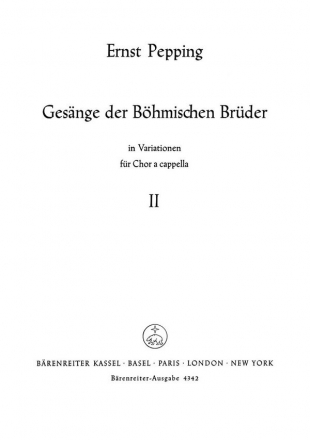 Gesnge der bhmischen Brder Heft 2 fr SATB Chor Partitur (dt)