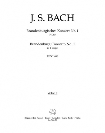 BRANDENBURGISCHES KONZERT F-DUR NR.1 BWV1046 FUER ORCHESTER VIOLINE 2