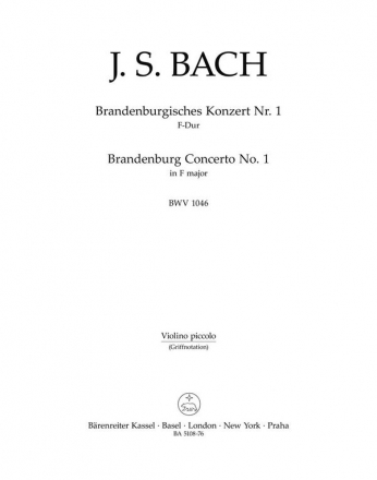BRANDENBURGISCHES KONZERT F-DUR NR.1 BWV1046 FUER ORCHESTER VIOLINO PICCOLO (GRIFFNOTATION)