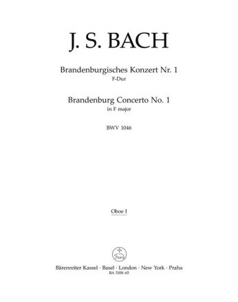 BRANDENBURGISCHES KONZERT F-DUR NR.1 BWV1046 FUER ORCHESTER HARMONIESTIMMEN