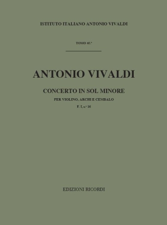 Konzert g-Moll op.8,8 fr Violine, Streicher und Cembalo Partitur