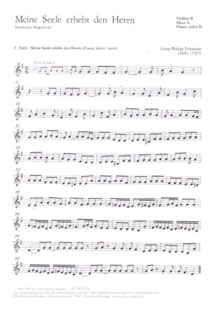 Meine Seele erhebt den Herrn fr Soli (SATB), Chor und Instrumente Violine 2/Oboe 2/Flauto dolce 2