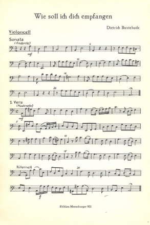 Wie soll ich dich empfangen fr Chor (SSB) und Instrumente Violoncello
