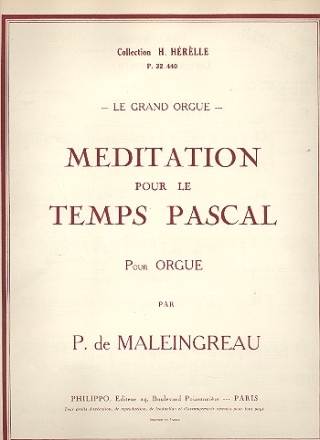 Mditation pour le temps Pascal op.35 pour orgue