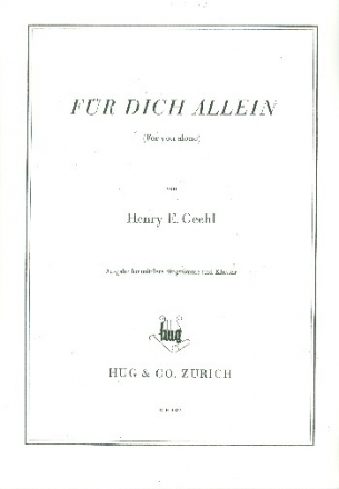 Fr dich allein fr Gesang (mittel) und Klavier