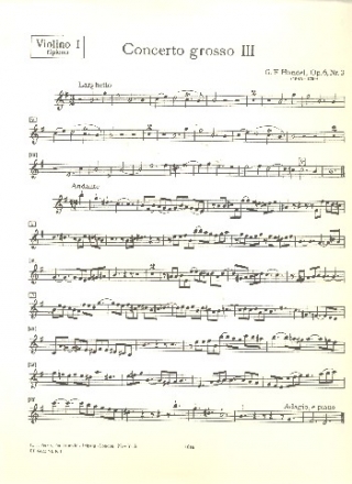 Concerto grosso op.6,3 fr Streichorchester und Bc Violine 1 (ripieno)