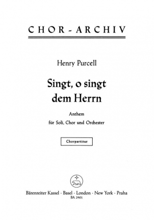 Singt o singt dem Herrn fr gem Chor und Streicher Chorpartitur