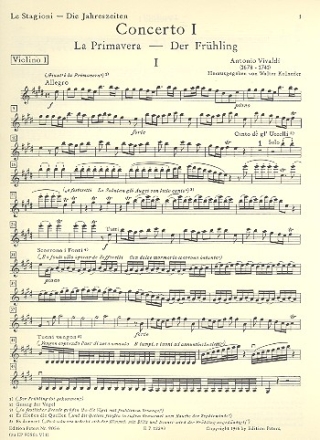 Konzert E-Dur RV269 op.8,1 'Der Frhling' fr Violine und Streicher Violine 1