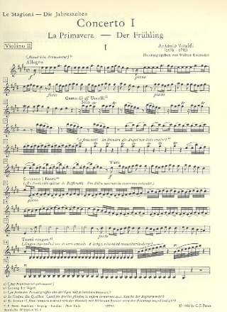 Konzert E-Dur RV269 op.8,1 'Der Frhling' fr Violine und Streicher Violine 2