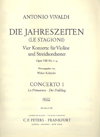 Konzert E-Dur RV269 op.8,1 'Der Frhling' fr Violine und Streicher Viola