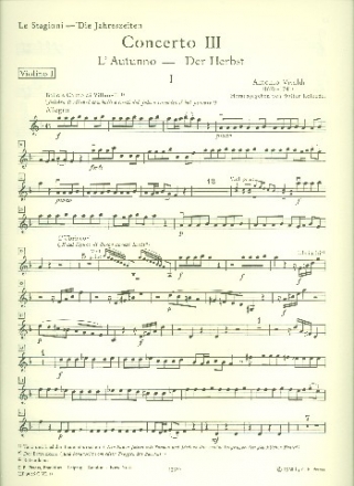Konzert F-Dur RV293 op.8,3 'Der Herbst' fr Violine und Streicher Violine 1