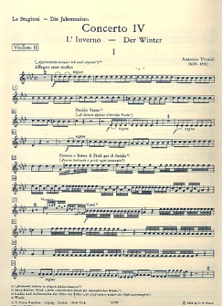 Konzert f-Moll op.8,4 RV297, PV442, F I:25 'Der Winter' fr Violine, Streichorchester und Bc Violine 2