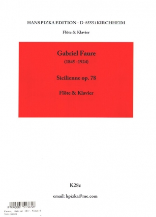 Sicilienne op.78 fr Flte und Klavier